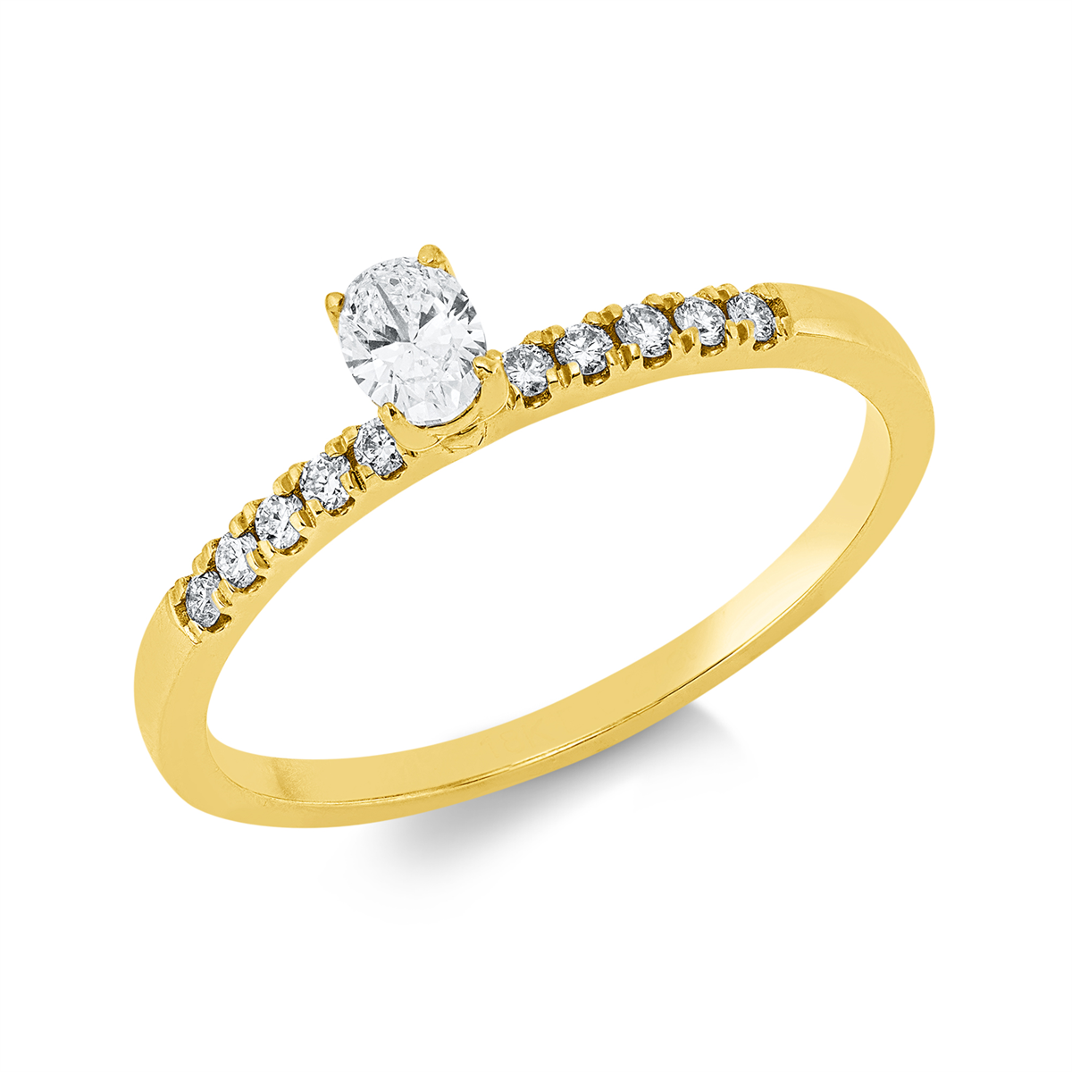 Solitaire mit Besatz Ring - 1JU68