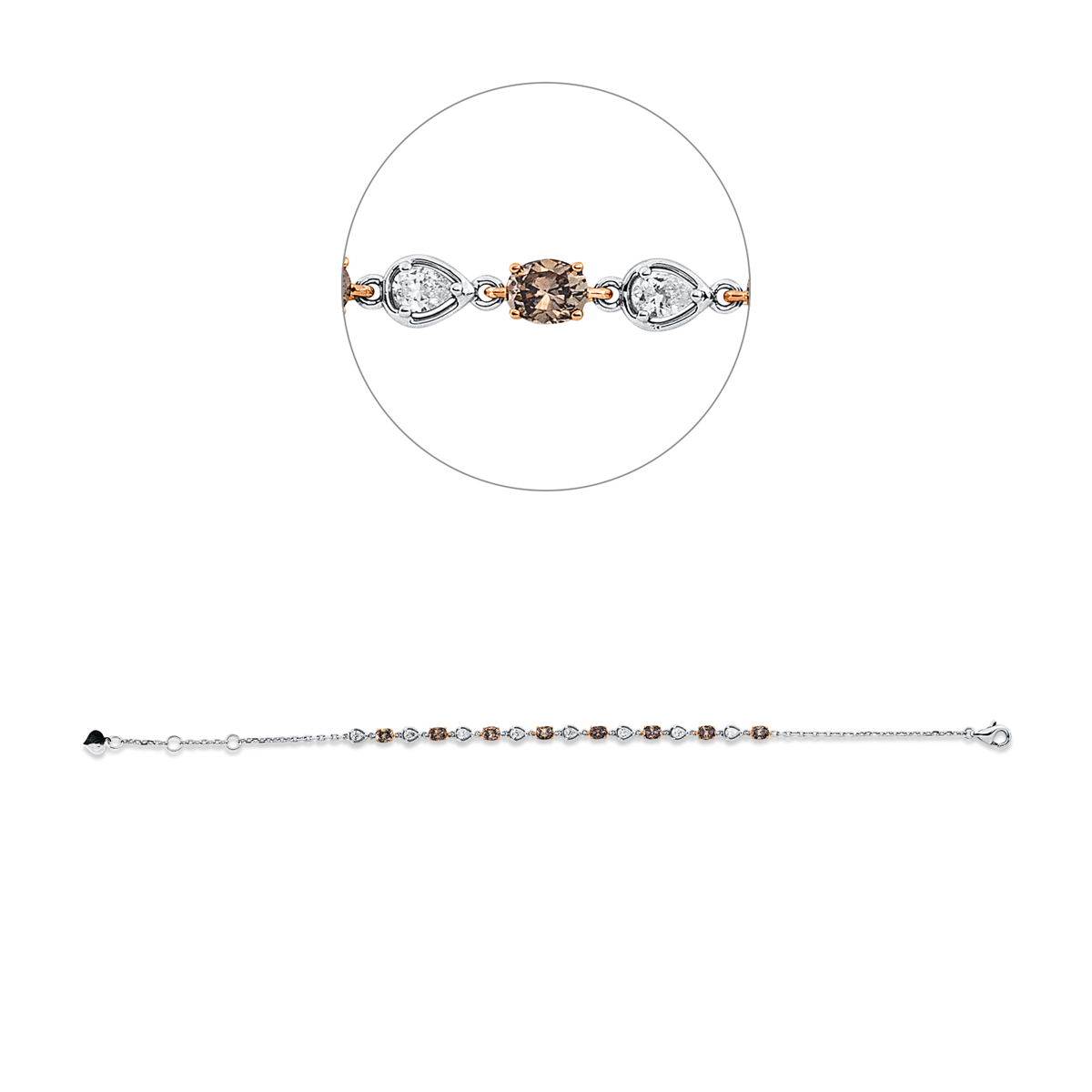 Farbiger Diamant Armband - 5G990