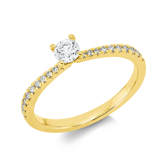 Solitaire mit Besatz Ring - 1HO46